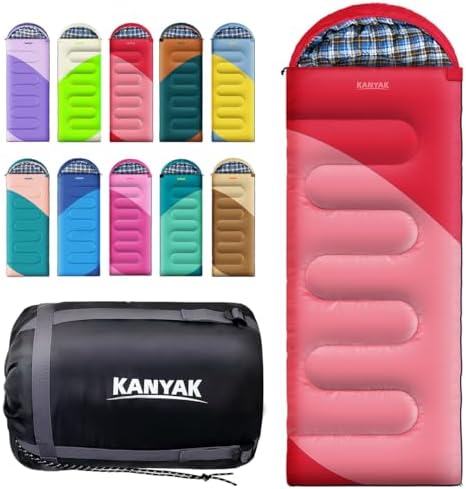 Camping Sleeping Bag, 32℉ Sleeping Bags for Adults Kids Teens Cold Weather Warm Sleeping Bag Winter for 3-4 Season Camping, Camping Gear Equipment, Traveling, and Outdoors