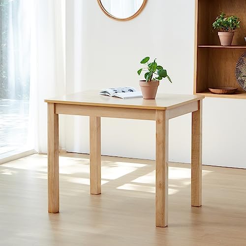 Livinia Cabin 33.5" Wooden Dining Table\/Small Rectangular Modern Farmhouse Solid Wood Kitchen Table Desk (Natural)