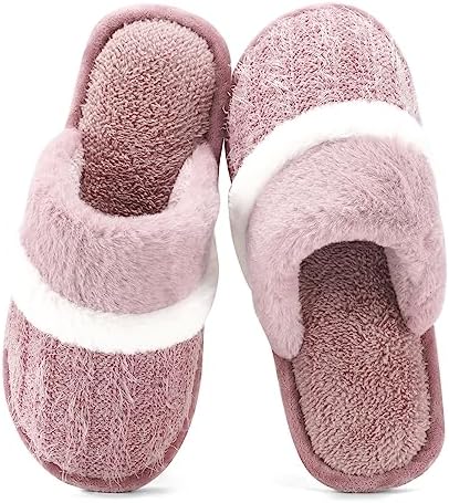 Cozy Slippers for Women Indoor and Outdoor Fuzzy House Shoes with Memory Foam Anti-Skid Sole Gifts for Women Mom Ladies