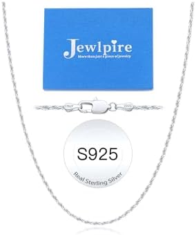 Jewlpire Italian 1.5mm Rope Chain 925 Sterling Silver Chain Necklace for Women Men, 14K Gold Chain for Women Sturdy Women's Chain Necklaces, 16 18 20 22 24 26 Inch