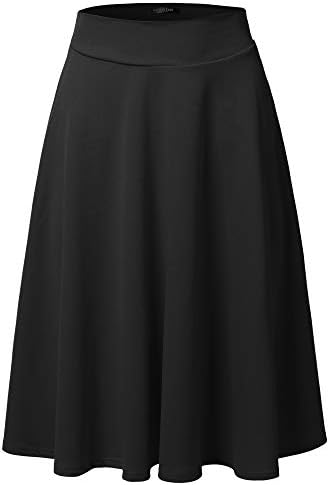 SSOULM Women's High Waist Horn A-line Medium length Skirt, Plus Size