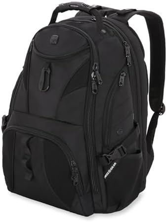 SwissGear 1900 Scansmart TSA 17 Laptop Backpack, Black\/Black, 19-Inch