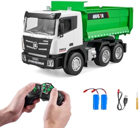 VEVOR RC Dump Truck Toy for Kids, 226 ft\/min Fast Speed, 9-Channel 1:18 Scale, Remote Control Dump Construction Vehicle with Lights &amp; 2 Batteries Birthday Xmas Gifts Ideas for Boys Age 8 9 10 &am