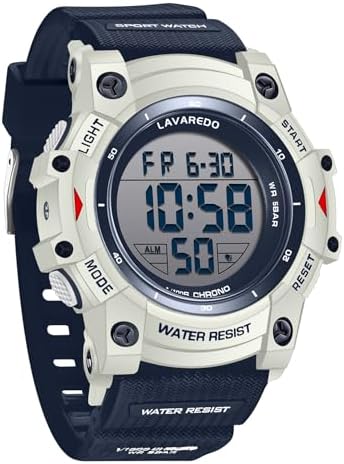 Timever Men's Digital Watch Sports Outdoor Waterproof Watches for Men with LED Backlight Alarm Stopwatch Mens Watches Digital Chronograph Military Date