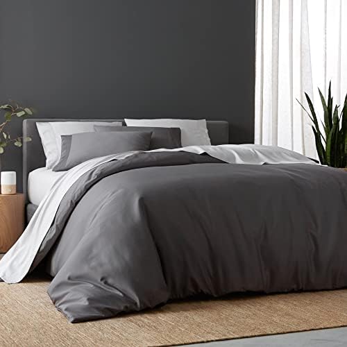 DOZ Duvet Cover Set, 100% Viscose derived from Bamboo, Organically Grown, Buttery Soft, Cooling Duvet Covers, High GSM, 1 Duvet Cover and 2 Pillowcases, 90"x90" (Storm, Full\/Queen)