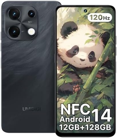 UMIDIGI Note 100 Unlocked Cell Phone,8-core Android 14 Phones,12(6+6) GB+128GB Expand 1TB,6.8''HD+120Hz Display,50MP Camera,5000mAh+20W Fast Charge Dual SIM Smart Phone,NFC,Face ID+Fingerprint
