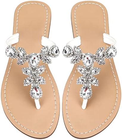 Hinyyrin Available in 13 Colors,Rhinestone Sandals,Women's Flat Sandals,Flip Flop,Jeweled Sandals