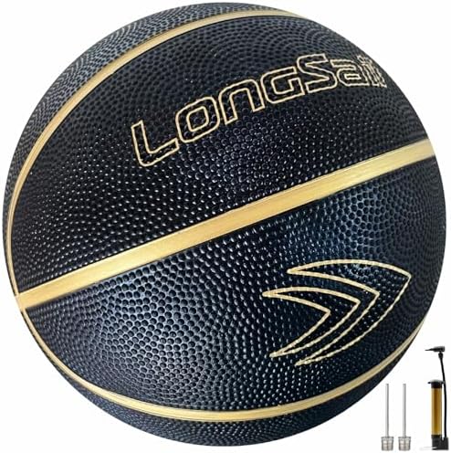 Full Size Basketball Rubber- Leather,Indoor-Outdoor-Pool,with Pump(Deflated)
