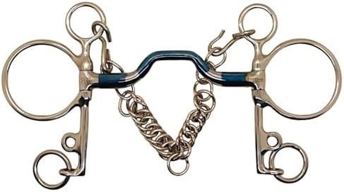 Bello-Equine Polo Ported Mouth Pelham Blue Sweet Iron - 130mm (Polo - Ported Mouth Blue Sweet Iron)