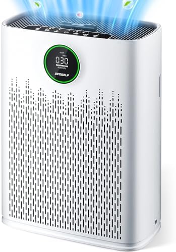 Air Purifiers for Home Large Room, with Smart Mode, Cover Up to 2200 Ft², PM2.5 Air Quality Display, 22dB Sleep Mode, Aromatherapy with 2X-Purification &amp; 360°Air Outlet, HAP603, Bright White
