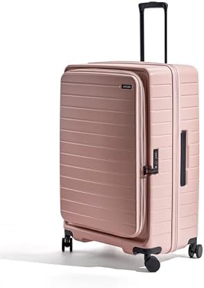 Enkloze Roam Large 28" Expandable Front Loading Check-In Luggage with Spinner Wheels - 100% German PC, TSA Approved Locks, +20% Capacity, Aluminum Handle - Lightweight Suitcase for Travel (Rose Pi