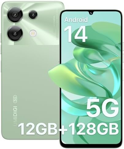 UMIDIGI G9 5G Cell Phone, Android 14 Unlocked Phones, 12(6+6) GB +128GB\/1TB TF Expand, 5G Dual SIM, 50MP Camera, 6.75" HD+ 90Hz Display, AI Face &amp; Fingerprint Unlock, 5000mAh Android Phone Gr