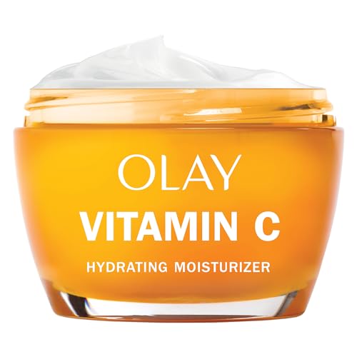 Olay Vitamin C Face Moisturizer, Brightening Cream for Women, Instant Hydration, Evens Tone, Dark Spot &amp; Hyperpigmentation Reduction, Glowing Skin Care - Niaciniamide, Lactic Acid, 1.7 Oz