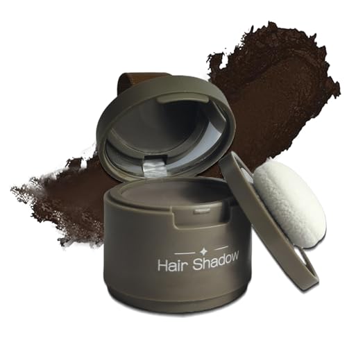 CACRTY Hairline Powder - 48Hr Stain-Proof Root Touch Up &amp; Bald Spot Concealer for Gray Coverage (Dark Gray) - Instant Natural-Looking Hair Thickening Powder for Women &amp; Men - Travel-Friendly K