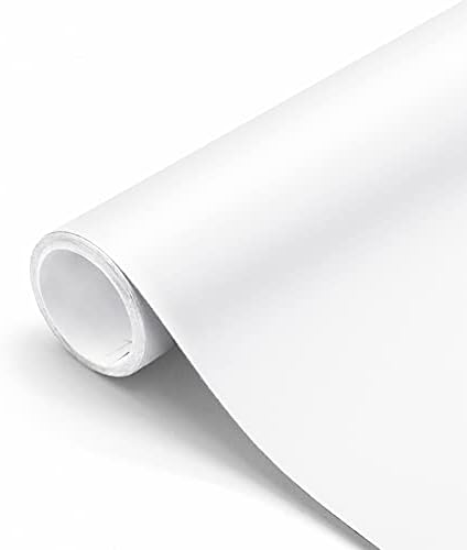 seonta 16"x78.7" Matte White Wallpaper Peel and Stick Contact Paper Self Adhesive Removable Warpping Decorative Vinyl Film Waterproof Wall Paper for Walls Countertop Cabinets Furniture