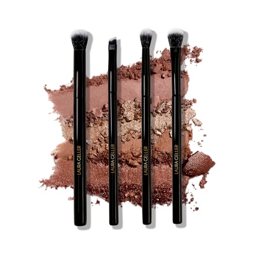 LAURA GELLER NEW YORK Shadow Skills Eyeshadow Professional Vegan Makeup Brush Set  Apply Eyeshadow &amp; More - Pack of 4
