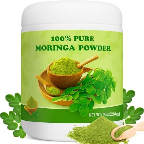 10oz Moringa Powder - 100% Pure Moringa Oleifera Leaf Powder, Smooth Taste &amp; Easy to Mix, Great for Shakes, Smoothies, Teas &amp; More, Sealed Can Packaging