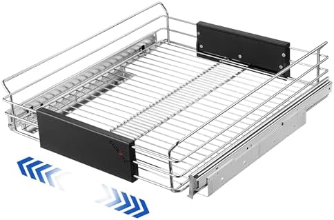 STORKING Expandable Pull Out Cabinet Organizer, Slide Out Drawers for Kitchen Cabinets, Heavy Duty Storage Drawers, Chrome Plated Cabinet Wire Shelf, Adjustable Width 12.5~20.2" W x 17.3" D