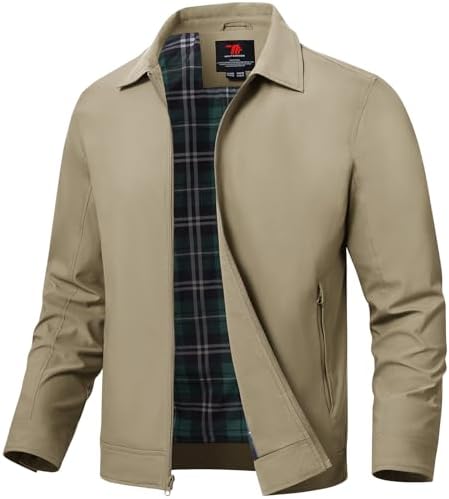 TBMPOY Men's Lightweight Jackets Casual Windbreaker Stylish Light Fall Spring Golf Work Dress Business