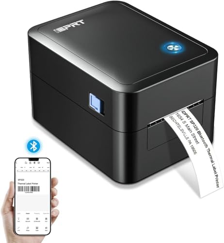 iDPRT Label Maker, Thermal Barcode Printer with No Bound Consumables, Bluetooth &amp; USB Connection, 140pcs\/min Speed, Customizable App, Supports Various Sized 1"-3.15", Label Printer for Sm