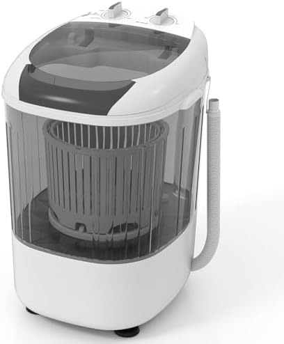 Giantex Portable Mini Washing Machine, 5.5 lbs Capacity Small Compact Laundry Washer with Spin Tub &amp; Drain Hose, Semi-automatic Washer Machine for Apartment Dorms RV Home (Grey)