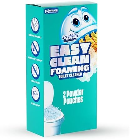 Scrubbing Bubbles Easy Clean Foaming Toilet Bowl Cleaner, Easy Drop In Powder Pouches, 100g (2 Pouches)