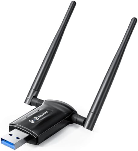 USB WiFi Adapter for Desktop PC - Nineplus 1800Mbps 5.8G\/2.4G Wi-Fi 6 USB 3.0 Wireless Adapter with 2x5dBi Antenna WiFi Dongle for Desktop PC Laptop 802.11ax Internet Network Card for Win11\/10