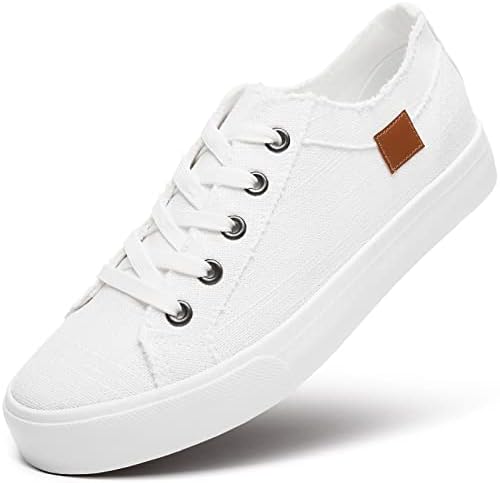 Women's Sneakers Canvas Shoes for Women Lace up Fashion Canvas Sneakers Classic Low Top Casual Shoes