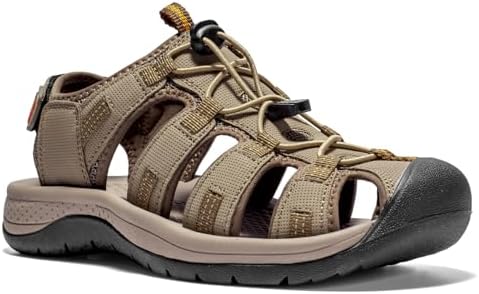 i78 Mens Athletic Hiking Sandals Closed Toe Outdoor Sport Sandals for Trail Beach Walking Waterproof Lightweight Casual