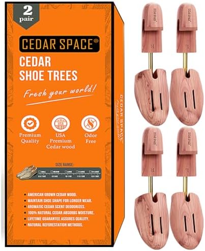 Cedar Space Wooden Shoe Stretcher Tree, 6.5-14 Sizes Cedar Wood Shoe Trees,2\/4PC Shoe Stretcher for Men, Sneakers,Boots