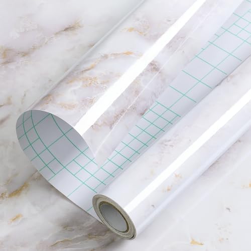Haton Marble Contact Paper Peel and Stick Wallpaper 17.5" x 78.7" for Countertops, Removable Self Adhesive Waterproof Granite Paper for Cabinet Drawer Shelf Liner Furniture Bathroom Kitchen, G