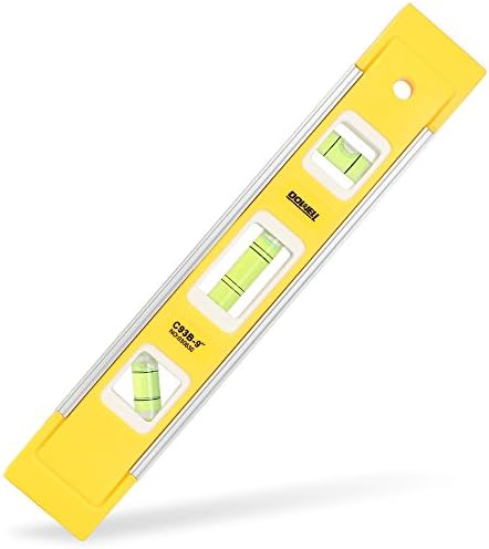 DOWELL 9 Inch Magnetic Box Level Torpedo Level,3 Different Bubbles\/45°\/90°\/180°Measuring Shock Resistant Torpedo Level