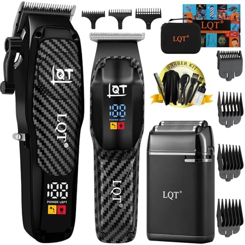 LQT® Professional Hair Clippers for Men - Cordless Barber Clipper Set for Hair, Beard Trimmer,Beard and Body Grooming, with Precision Blades - Hair Cutting Kit Gift for Father