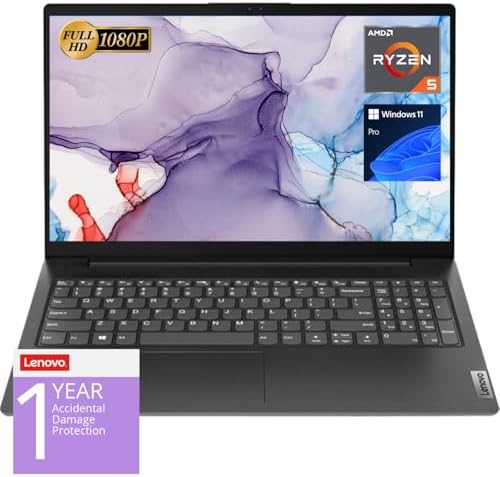 Lenovo V15 Laptop, 15.6" FHD Display, AMD Ryzen 5 5500U Hexa-core Processor (Beat Intel i7-1065G7), 16GB RAM, 512GB SSD, HDMI, RJ45, Numeric Keypad, Wi-Fi, Windows 11 Pro, Black