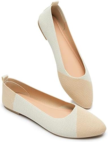 BABUDOG Women's Mesh Flats Shoes Pointed-Toe Dress Shoes Black Flats Shoes Comfortable Memory Foam Flats Shoes