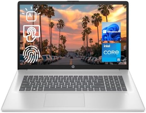 HP 17t Laptop, 17.3" HD+ Touchscreen, Intel Core i5-1135G7 Processor 2.4GHz to 4.2GHz, 16GB Memory, 1TB PCIe SSD, Webcam, Wi-Fi 6, Backlit Keyboard, Windows 11 Home, Silver