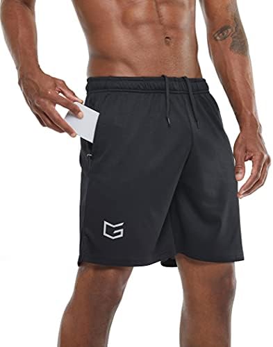 G Gradual Men's Workout Running Shorts Quick Dry Lightweight Gym Shorts with Zip Pockets