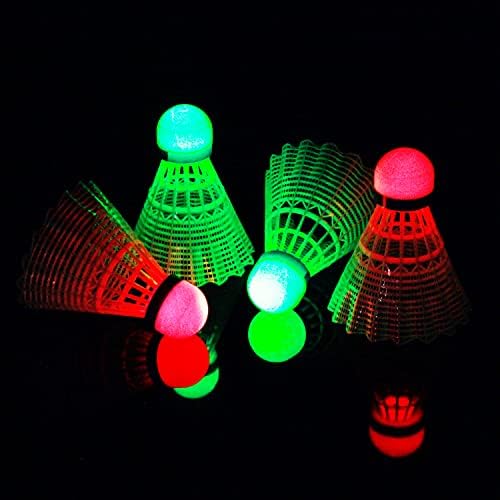 E-Jet LED Badminton Shuttlecocks, Badminton Birdies 4pcs - Lighting Glow in The Dark Night, White (EOB332562020)