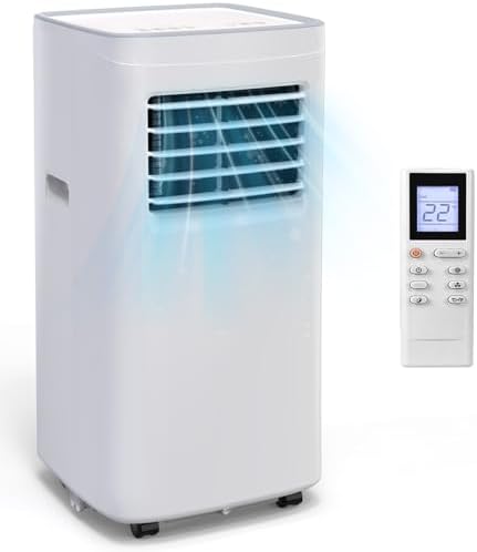 Coolblus Portable Air Conditioners,8500 BTU portable ac up to 360 Sq,3 IN 1 with Remote Control,Sleep Mode, Windows kit,White