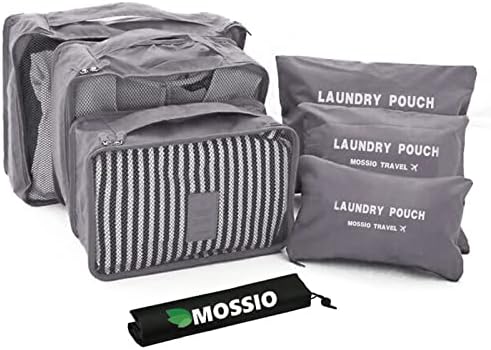 Mossio 7 Set Packing Cubes with Shoe Bag - Compression Travel Luggage Organizer