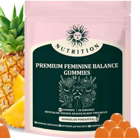 Premium Vital Nature Balance Feminine Gummies for Women's Sealed-1pack,Pineapple Feminine Gummies, Easy to Store, Help Unleash Confidence-60 Pieces
