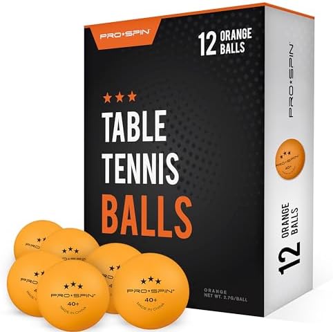 PRO SPIN Ping Pong Balls - 3-Star Premium Orange Table Tennis Balls  High-Performance 40+ ABS Professional Quality  Ultimate Durability for Indoor & Outdoor Ping Pong Tables