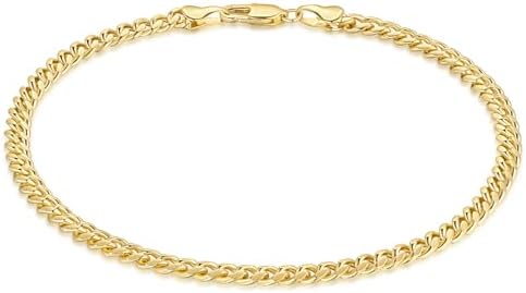 14K Gold Ankle Bracelets Gold Bracelets for Women The Style Of Hip-Pop Ankle Bracelet for Women Non Tarnish 9,10,11