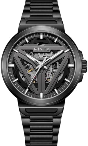 FIYTA Men's Classic Sport 3-Hand Watch, Stainless Steel Automatic Watch for Men, Synthetic Sapphire Crystal, Luminous, 100M Water Resistant, 42mm