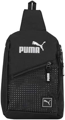 PUMA EVERCAT SIDEWALL SLING BACKPACK,Black\/Silver,One Size