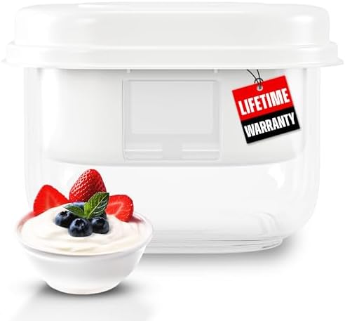 Ultimate Greek Yogurt Strainer - Make Delicious Homemade Yogurt with MORE PROTEIN AND LESS SUGAR - Fine Mesh Nylon Greek Yogurt Maker - 100% BPA Free &amp; Dishwasher Safe with Large 2.3 Quart Capacit