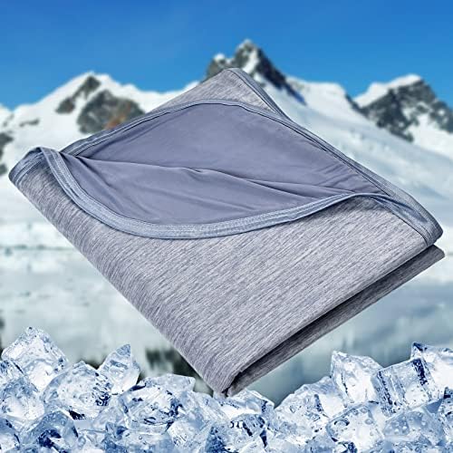 HOMFINE Cooling Blankets for Hot Sleepers - Summer Blanket Thin Lightweight Breathable Soft Double Side Enhanced Cooling for Bed Couch Sofa, Keep Cool for Night Sweats (Blue, 50 x 70 inches)
