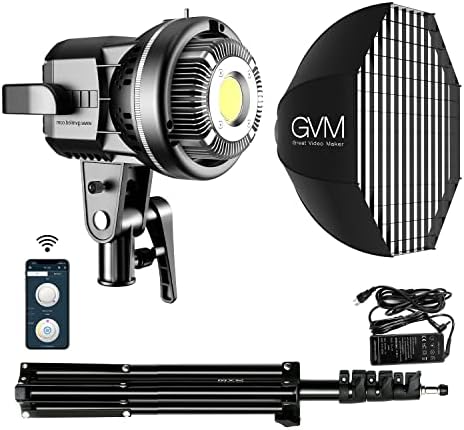 GVM 80W Video Light, Studio Lights for Photography, Softbox Lighting Kit with Bowens Mount, CRI97+ 5600K Colour Temperature , 22in Softbox, Tripod Stand, YouTube, Video, Wedding