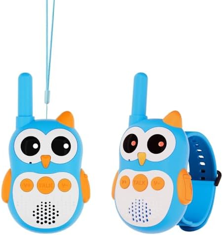 Retevis RT30W Walkie Talkies for Kids Rechargeable, Owl Toys for Kids Birthday Gifts, Toy Walkie Talkie Watch with LED Eyes, for Boys Girls Outdoor Camping Hiking Family Games (1 Pair)