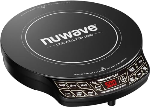 Nuwave Precision Induction Cooktop, 10.25\u201D Shatter-Proof Ceramic Glass, 6.5\u201D Heating Coil, 45 Temps from 100°F to 500°F, 3 Wattage Settings 600, 900 &amp; 1300 Watts